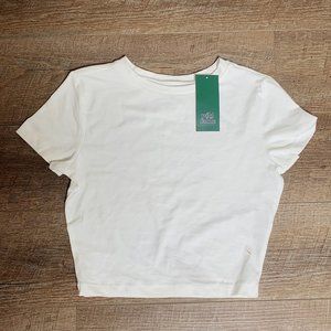 Wild Fable Cropped Fitted T-Shirt White NWT